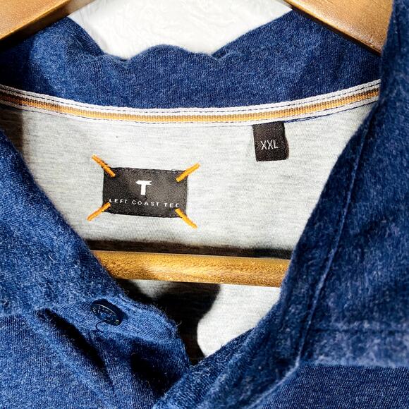 Left Coast Tees Long Sleeve Button Up Shirt Career Casual Blue - XXL - Picture 4 of 4